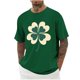 thumbnail image 1 of Hombro Frío Tops Día de San Patricio Impreso Cuello Redondo Gota Hombro, Manga Corta Casual de los Hombres, 1 of 3
