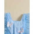 thumbnail image 6 of Raccmtaty Baby Girls Dress Butterfly Embellished Swiss Dot Lace Fly Sleeve Casual Dress Summer Princess Dress, 6 of 8