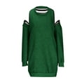 thumbnail image 5 of Mrat Hoodies for Women Fleece Women Long Hooded Pullover Casual Workout Soft Fall Zipper Shoulder Outfits Winter Oversized Sweatshirts S-78 Green XXL, 5 of 8