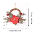 thumbnail image 3 of Bcylexb Christmas Rattan Wreaths for Front Door, 13.8" Artificial Poinsettia Wreaths with Red Ball Ornaments Hanging Door Wreath for Wall Window Porch Winter Decor, 3 of 8