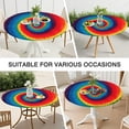 thumbnail image 7 of Colorful Tie Dye Pattern Round Fitted Tablecloth with Elastic Edge,Dining Table Cover Waterproof,Outdoor Round Tablecloth for Camping,Dining,Indoor and Outdoor, 7 of 7