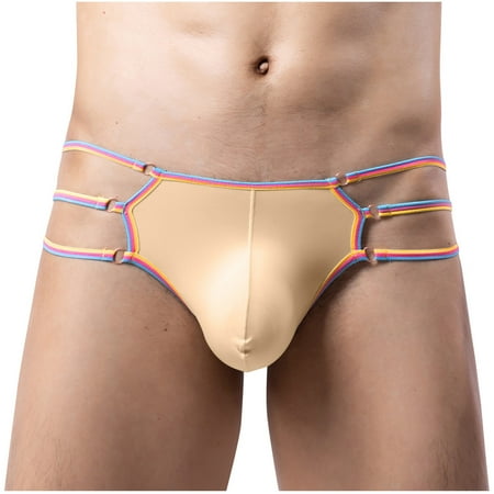 Savings Clearance RbCulf Mens Sexy Briefs Comfortable Soft Stretch Panty Naughty Three Button High Elastic Low Waist Briefs Bedroom Sex Costumes Valentine s Day Gifts