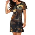 thumbnail image 2 of Easygdp Adorable Otter Pair Hug Camisón de manga corta para mujer, informal, estampado, 2 of 6