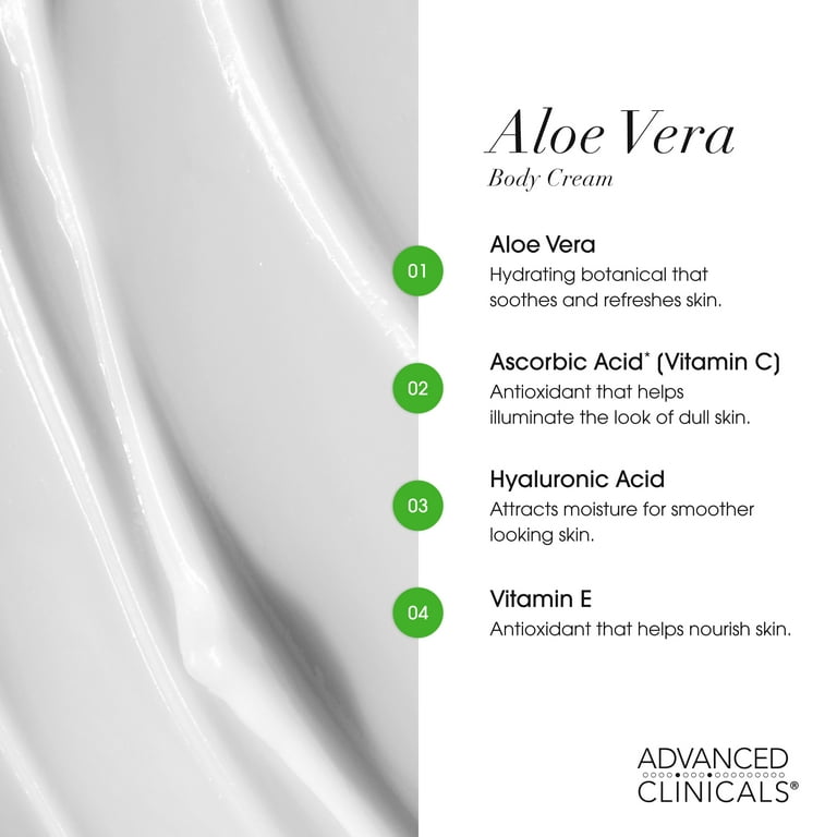 ADVANCED CLINICALS Aloe Vera Cream, Vitamin C for Dry or Sensitive Skin, 16  oz Moisturizer - Walmart.com