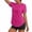 Hot Pink, variant on Women's Crew Neck Short Sleeve Athletic T Shirt Vibrant Fuchsia Tone Solid Curved Hem Casual Top for Daily Wear Summer Vacation Hot Pink XXL
