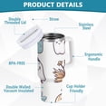 thumbnail image 2 of Yayeee 30oz Double-Wall Insulated Stainless Steel Tumbler with Handle Bottle, White Halloween Ghost, 2 of 8