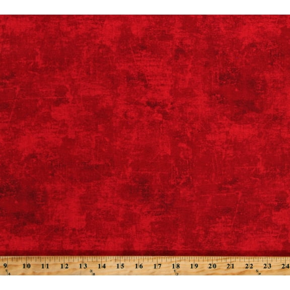 Cotton Cardinal Red Textured Mottled-Look Blender Cotton Fabric Print by the Yard (9030-240)