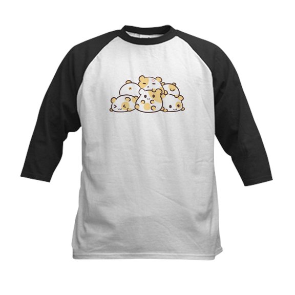 CafePress - Kawaii Hamster Pile Baseball Jersey - Kids Cotton Baseball Jersey, 3/4 Sleeve Shirt
