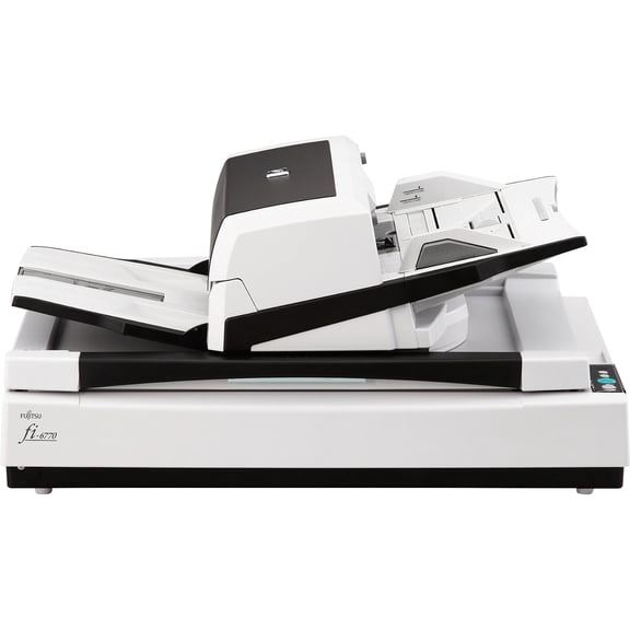 Restored Fujitsu fi6770 ADF & Flatbed Color Duplex Document Scanner (P/N: CG01000-281701) 90 ppm / 180 ipm, A3, 200-Sheet ADF, USB / SCSI, VRS Support (Refurbished)