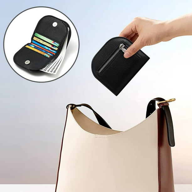Semicircle Mini Women's Solid Color Coin Purse High-end Multi-slot Card Bag