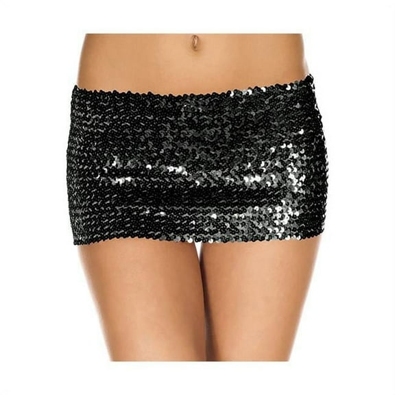 Music Legs Women's Sequined mini skirt 155-BLACK