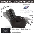 thumbnail image 5 of Sesslife Lift Recliner Chair for Adults, Electric Power Lift Recliners with Heat and Massage, Reclining Mechanism Electric Recliner with USB Port, Cup Holders, for Living Room Home, Dark Brown, 5 of 7