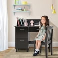 thumbnail image 4 of Infans Kids Wooden Study Desk & Chair Writing Table w/Drawer Storage Cabinet, 4 of 7