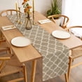 thumbnail image 3 of Table Runner 120 Inches Long for Kitchen Dining, Khaki Moroccan Dresser Scarf Farmhouse, Dining Table Decorations for Wedding/Parties, Boho Retro Country Abstract Geometric Grid 13 x 120 In, 3 of 8