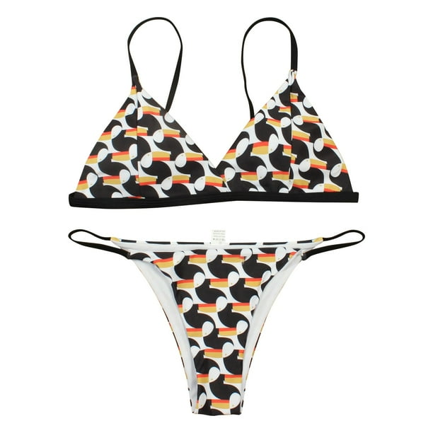 RPVATI Women Triangle Floral Print Bikini Set Sexy Low Rise Swimsuit