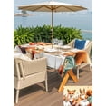 thumbnail image 4 of Outdoor Tablecloth with Umbrella Hole and Zipper, Fall Pumpkins Rectangle Table Cloth 60x102 Inch Waterproof Tablecloth, Thanksgiving Farmhouse Squirrel Flower Leaf Picnic Table Cover for Patio, 4 of 7