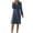Navy, variant on Womens Long Sleeve Shirt Dress Solid Color Linen Cotton Blend Button Down Dress with Belt Turn Down Collar Fall Spring office Work Dress Casual Chic