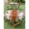 thumbnail image 5 of Burnt Orange Ombre Outdoor Tablecloth with Umbrella Hole, Abstract Art Modern Orange Gradient Spillproof Waterproof Outdoor Table Cover, Patio Tablecloths for Party/Garden/Picnic, Round 60 inch, 5 of 9