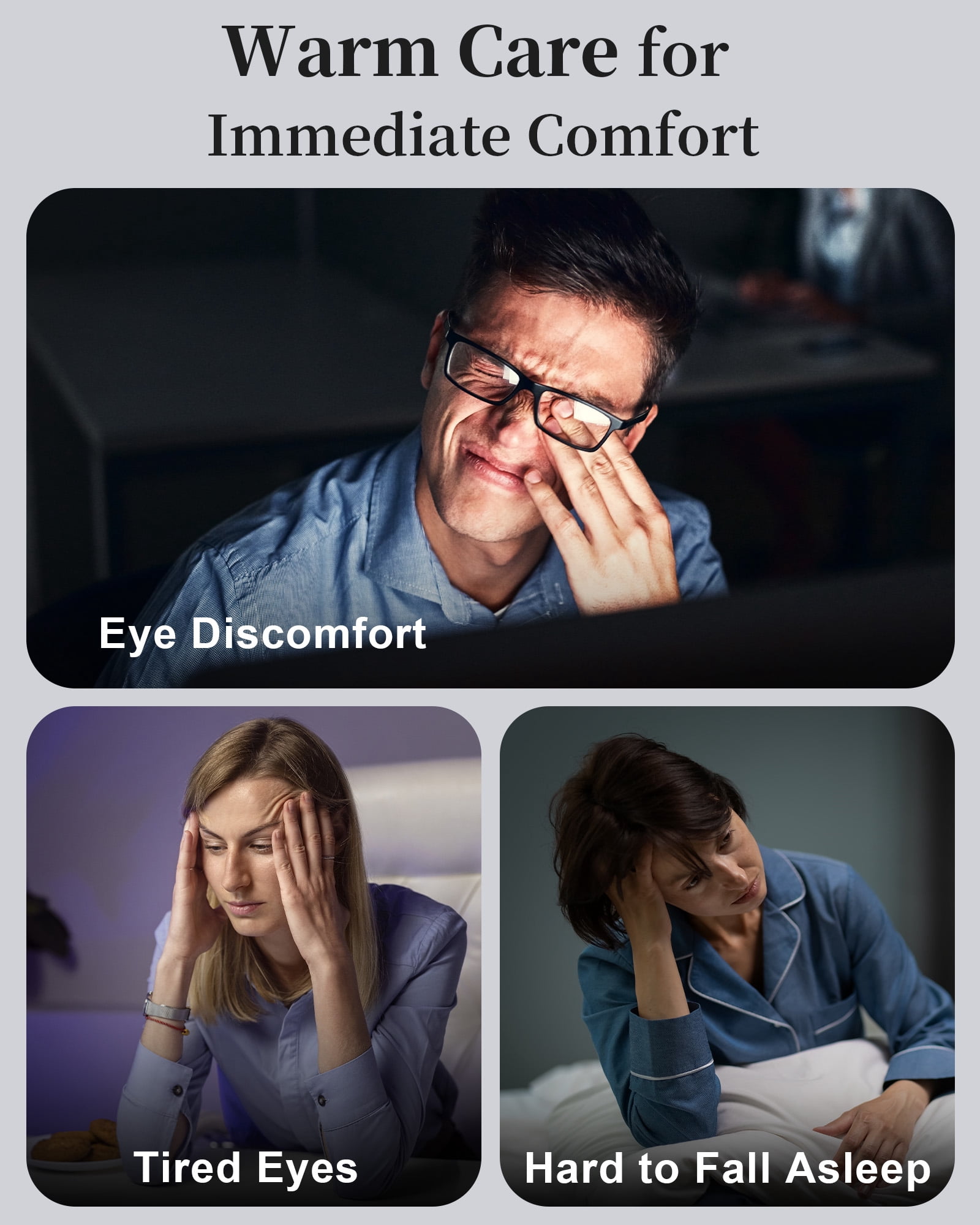 FACEMOON Cordless Warm Eye Compress Silk Comfort for Dry Eyes Relief Rechargeable Moist Heat Washable Sleep Essential Pink