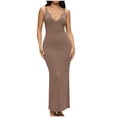 thumbnail image 2 of Mifsaly Bodycon Maxi Dresses for Women Notch Neck Sleeveless Fitted Tank Dress Stretchy Casual Summer Night Out Club Party Evening Gowns Khaki,L, 2 of 7