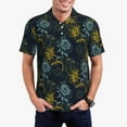 thumbnail image 3 of Balery Sunflowers Printed Men’s Short Sleeve Polo Shirt, Midweight Men's Shirt,Golf Polo shirts -Large, 3 of 9