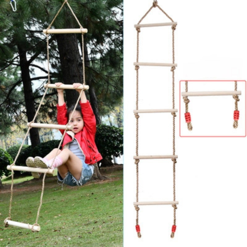Kids Climbing Rope Ladder Swing Climb Hang Children Garden Exercise Equipment 