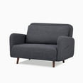 thumbnail image 3 of A&D Home Cypress Faux Linen Convertible Chair, Compact Futon Sleeper, Dark Gray, 3 of 11