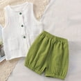thumbnail image 2 of Swuxness Little Girls Sleeveless Tank 2-piece Sets, Girls Summer Outfit Sets, Children's Summer and Breathable Clothing Two-piece Set for Girls Green, 2 Years, 2 of 5