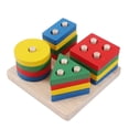 thumbnail image 1 of Juguetes Educativos Montessori para niños bloques de madera juegos de rompecabezas para niños de 2 a 3 años tablero cognitivo de aprendizaje de números del alfabeto, 1 of 5