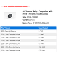 thumbnail image 2 of A/C Control Relay - Compatible with 2010 - 2016 Chevy Equinox 2011 2012 2013 2014 2015, 2 of 2