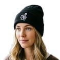 thumbnail image 3 of SYMOID Embroidered Skeleton Cuffed Knit Beanie - Unisex Winter Hat for Men Women, Black Hats,Size Free Size, 3 of 6