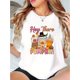 thumbnail image 1 of 1pc Autumn Pumpkin Print Women'S Casual Crew Neck T-Shirt, Polyester Knit Fabric with Medium Stretch, Geometric Pattern Short Sleeve Fashion Top for All Seasons, 1 of 6
