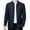 Blue, variant on Men Spring Fall Coat Stand Collar Mid-aged Father Jacket Solid Color Long Sleeve Smooth Zipper Closure Warm Business Style Pockets Men Winter Jacket