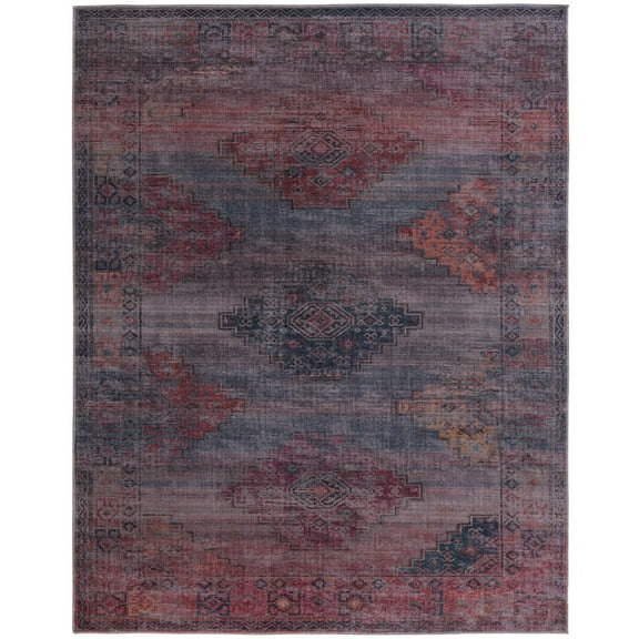 Rugs.com Sisu Collection Washable Rug – 6' x 9' Blue Flatweave Rug Perfect For Bedrooms, Dining Rooms, Living Rooms
