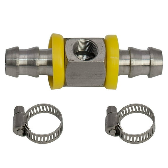 GlowShift | 3/8 Fuel Line Fuel Pressure T-Fitting Adapter for Cars and Trucks