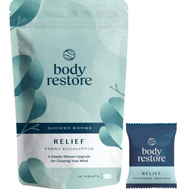 Body Restore Shower Steamers (Pack of 15) Gifts for Women and Men - Eucalyptus & Peppermint Scented Essential Oil Shower Bombs