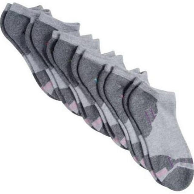Hanes Chaussettes Invisibles Sport Confort Frais pour Femmes Lot de 6, 5-9, Assortiment Gris
