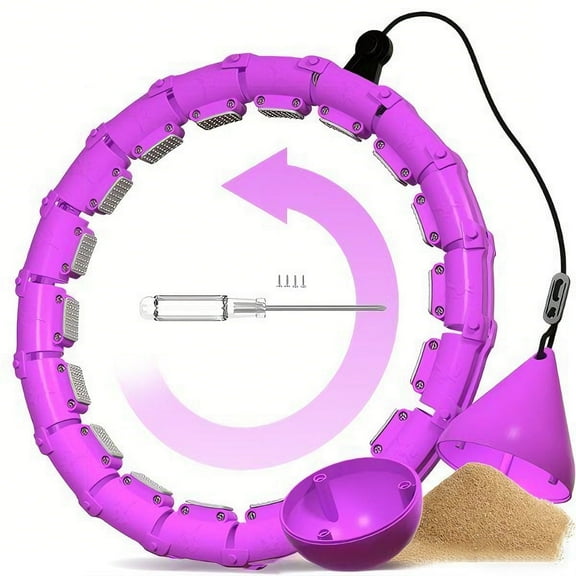 24 section (45 inch) DIY intelligent detachable hula hoop, suitable for women and beginners as an adult weight loss exercise hoop, with self matching weight.