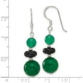 thumbnail image 4 of Sterling Silver Polished Black Agate & Green Quartz Beads Dangle Earrings (Width 10.6) (Length 43) - Jbsp, 4 of 5