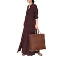 thumbnail image 5 of ZANZEA Women Casual Solid Button Down Long Sleeve Split Hem Maxi Dress, 5 of 10
