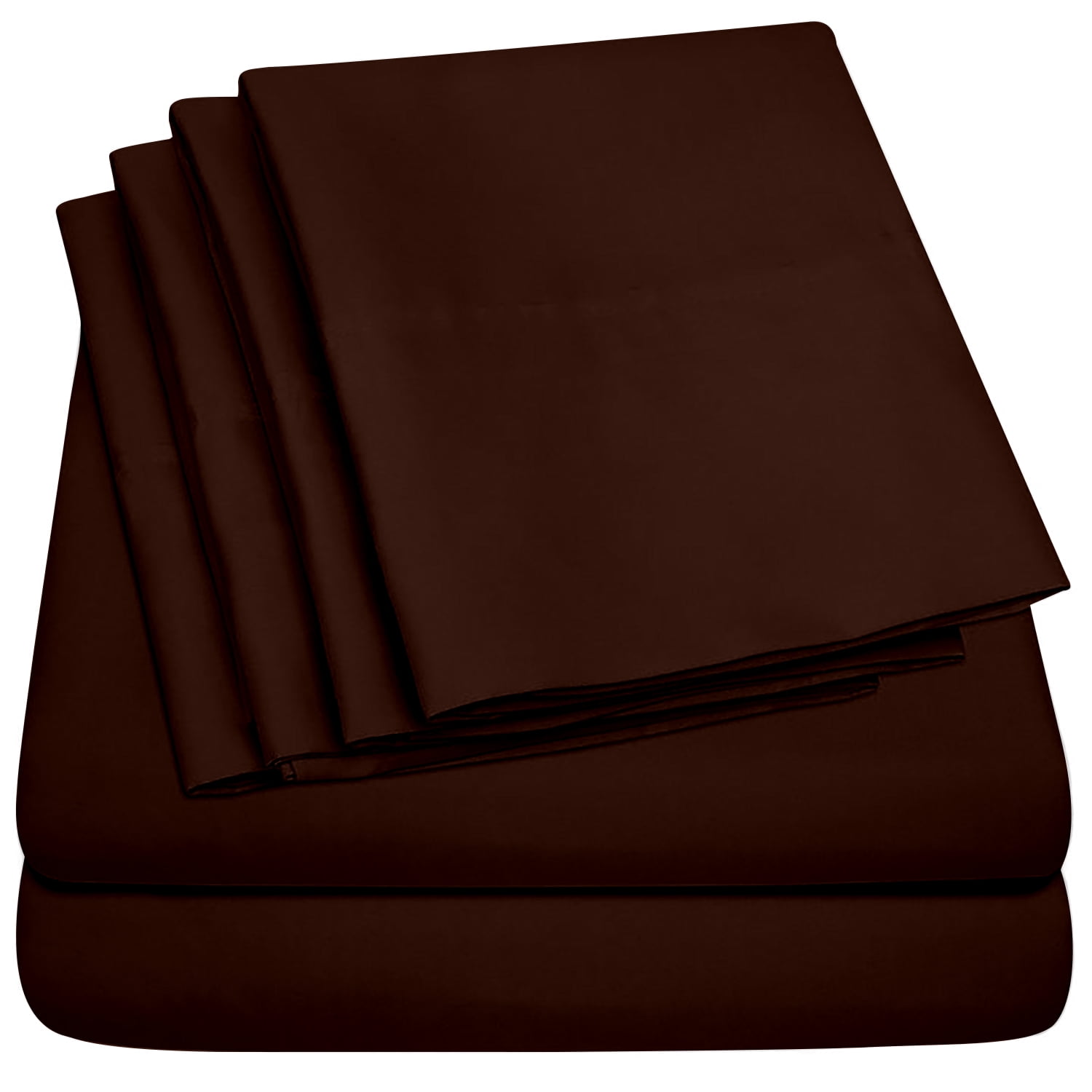 Premium Home Collection Microfiber Soft Cooling Bed Sheet Set - 6 Piece, California King, Chocolate