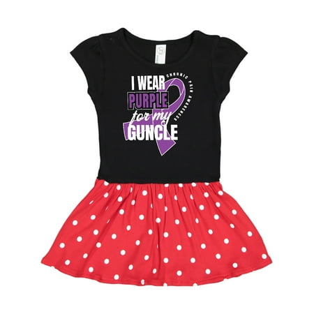 

Inktastic Chronic Pain I Wear Purple For My Guncle Gift Toddler Girl Dress
