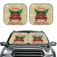 thumbnail image 2 of Disketp 2 Piece Christmas Vintage Red Truck Pattern Windshield Sunshades,Folding Windshield Sun Shade For Car Suv Trucks Sedan,Blocks Uv Rays Sun Visor Protector-Medium, 2 of 7