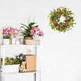 thumbnail image 5 of 18" Spring Wreaths for Front Door Summer Wreath with Green Eucalyptus Leaves, Orange Daisies, Artificial Wreath Green Foliage Wreath for Wall Window Farmhouse Party Holiday Home Decor, 5 of 5