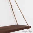 thumbnail image 2 of Rutledge & King Rope Hanging Wooden Wall Shelves - Dark Brown, Single, 2 of 4
