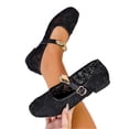 thumbnail image 3 of CHWshoes Women's Floral Embroidered Mesh Mary Jane Flats Square Toe Buckle Strap Breathable Ballet Shoes for Dressy Trendy Work Office Wedding Daily Ballerina，Black Size 41, 3 of 5