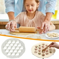 19-Cavity Dumpling Maker Press – Extra Large BPA-Free Dumpling & Ravioli Mold for Batch Cooking | Professional-Grade ABS Dough Press Kitchen Gadget (White)
