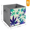 thumbnail image 6 of Collapsible Oxford Fabric Storage Cubes with Handles, Large Mid Foldable Oxford Cloth Bins Set of 2/6, Closet Organizers for Shelves Clothes Home Kitchen Toy - Leafs, 6 of 7
