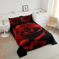 thumbnail image 3 of 3D Rose Floral Down Comforter,Romantic Valentine's Day Comforter Set Women Lovers,Red Rose Flower Bedding,Lovers Red Black Rose Duvet Insert Soft Lightweight, 3 of 6