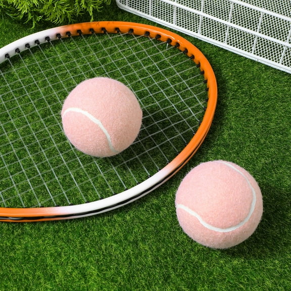 BESTOYARD 2Pcs Rubber Tennis Balls Practice Balls for Playground and Player